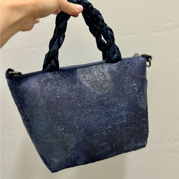 Multi Use Handmade Genuine Hair-On Calfskin & Braided Top Handle Bag/ Crossbody - Picture 7 of 16